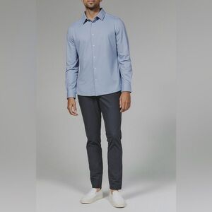 Casual Blue Button Down Shirt with Lightweight Cotton